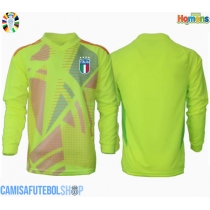 Camisa de time de futebol Itália Goleiro Replicas 1º Equipamento Europeu 2024 Manga Comprida
